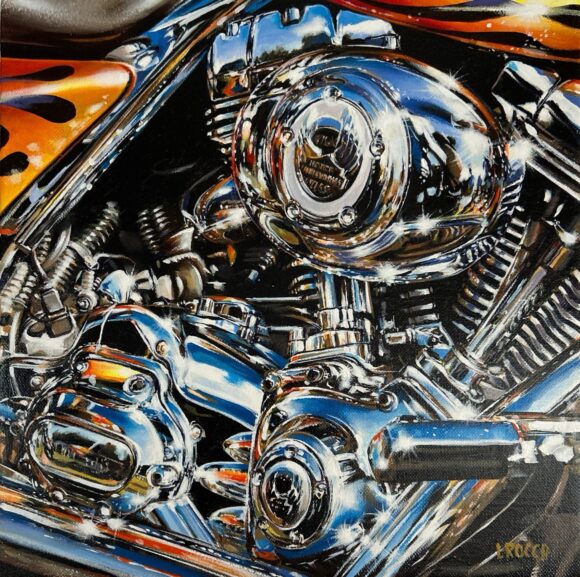 Originale di Luigi Rocca che rappresenta una moto Harley Davidson